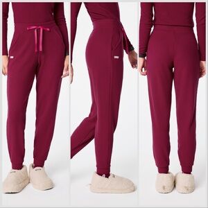 NWT Figs Off-Shift Waffle Jogger Sweatpants in Deep Cranberry Sz 2X